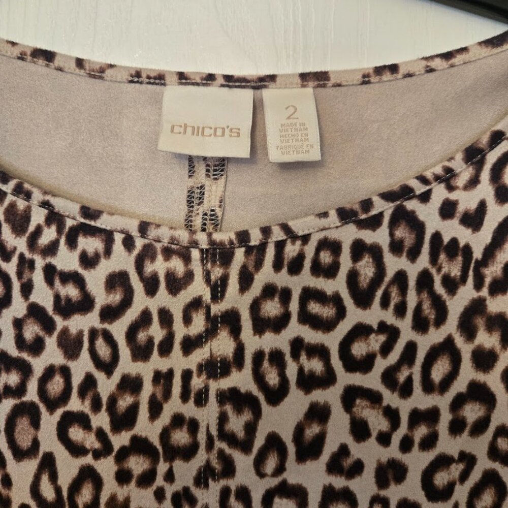 Chico's animal print 3/4 tunic top NWOT Size 2/L - Picture 3 of 5